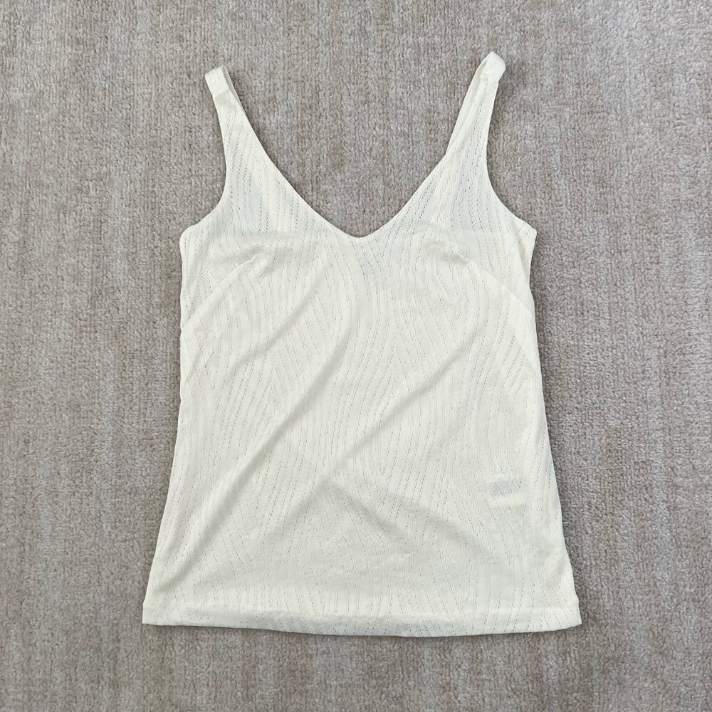 3 for $6 H&M Boho Knit Cream Butter Yellow Tank Top 2